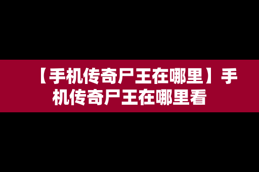 【手机传奇尸王在哪里】手机传奇尸王在哪里看