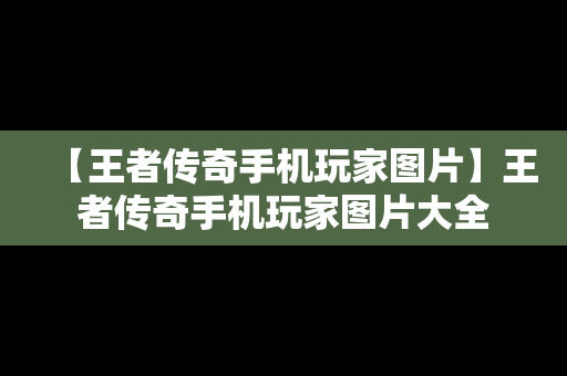 【王者传奇手机玩家图片】王者传奇手机玩家图片大全