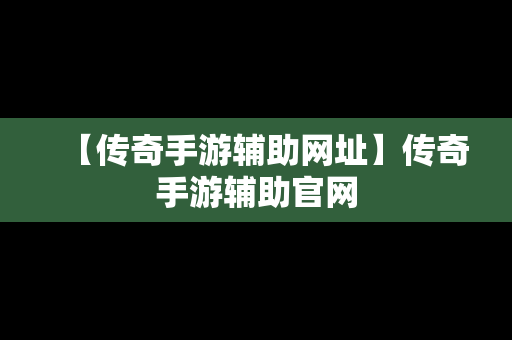 【传奇手游辅助网址】传奇手游辅助官网