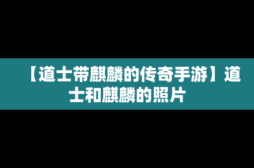 【道士带麒麟的传奇手游】道士和麒麟的照片